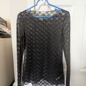 Elegant Black Lace Women's Top